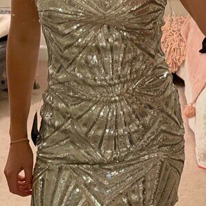 Lulus Women's Silver and Gold Dress
